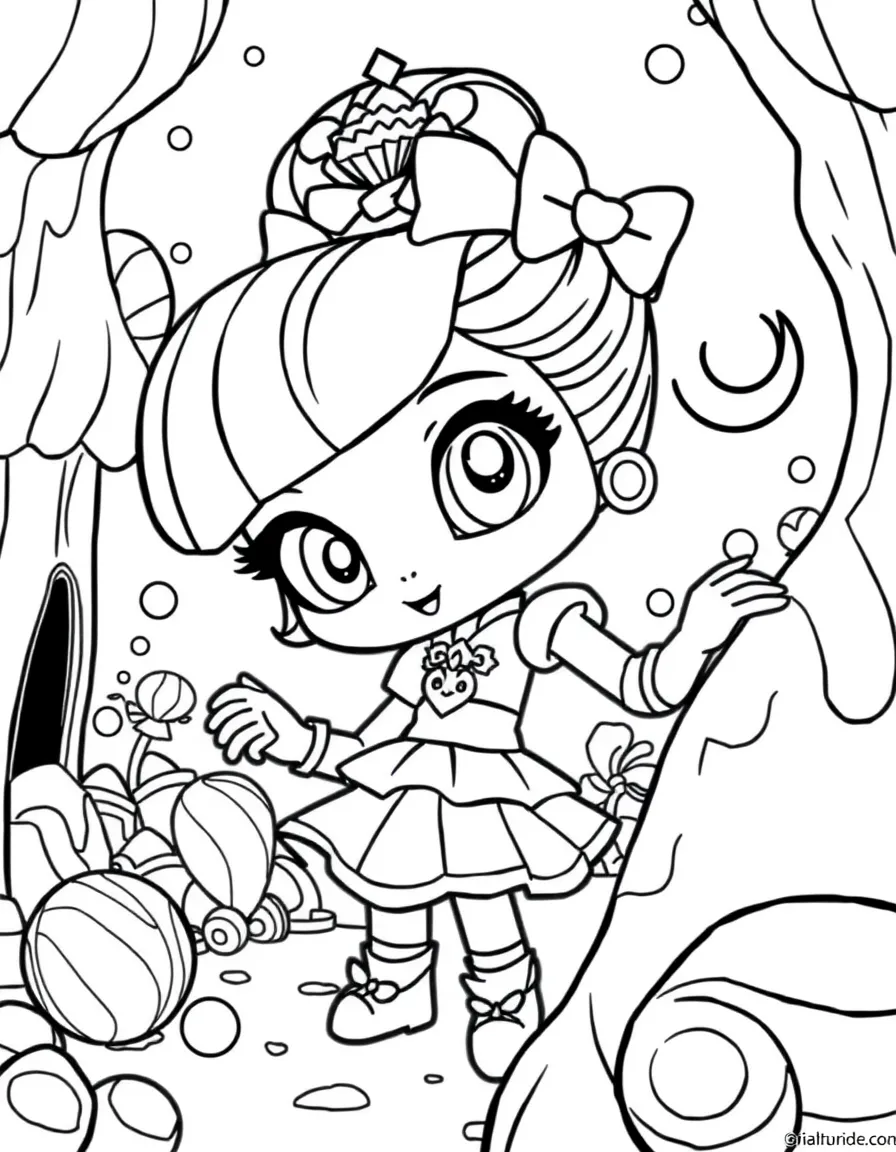 Princess Vanellope glitching through her candy kingdom
