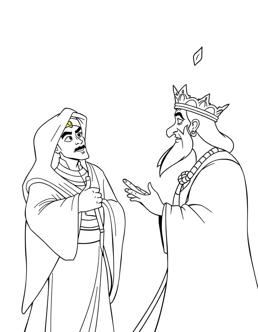 Jafar with his cobra staff hypnotizing the Sultan