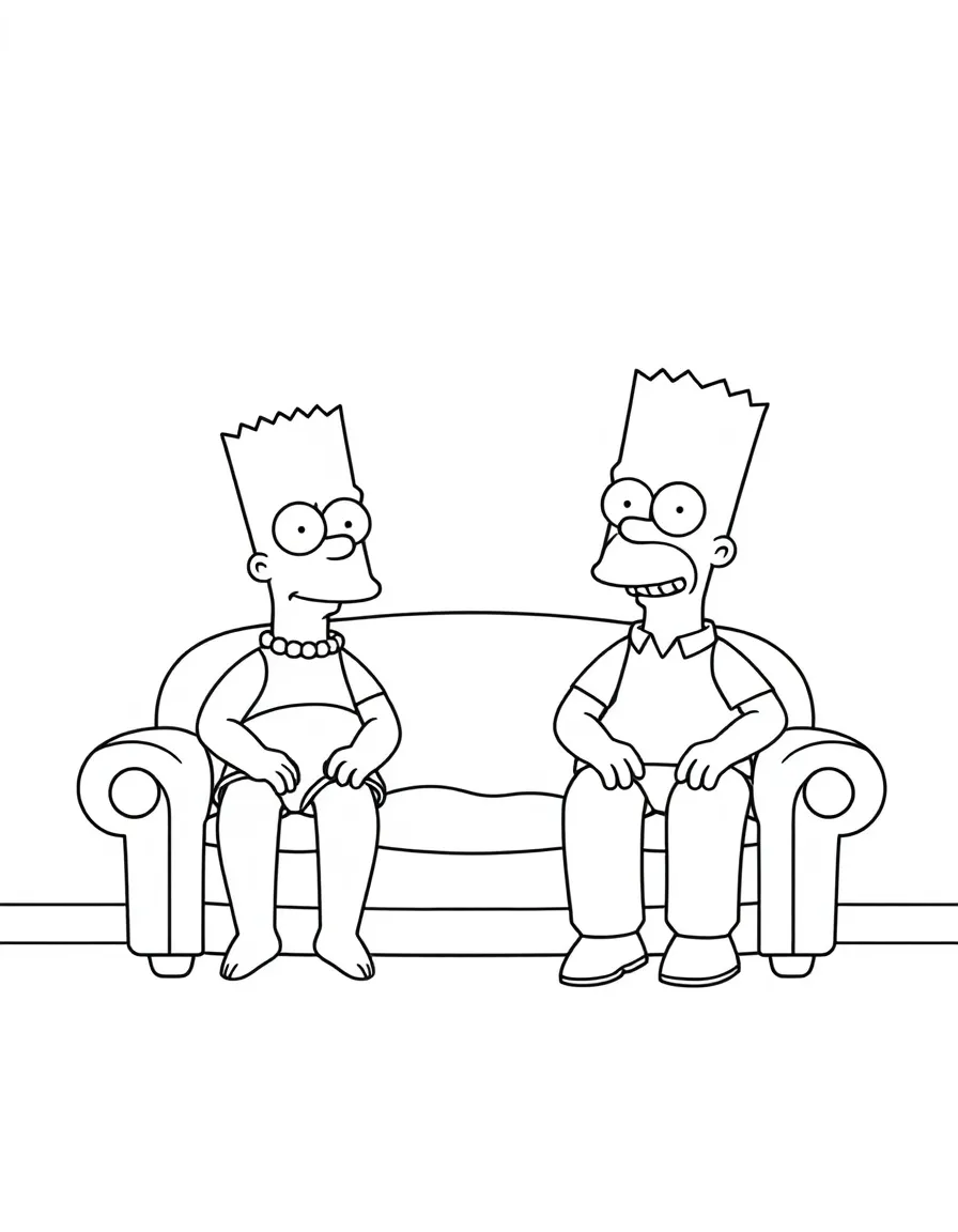 The Simpsons sitting on their iconic couch