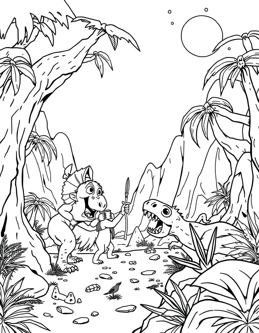 The Croods discovering a new prehistoric world