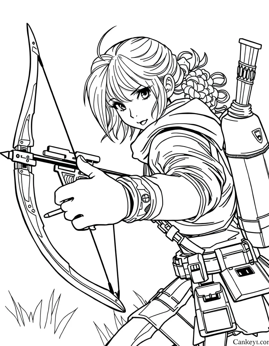 Aloy from Horizon hunting a machine with her bow