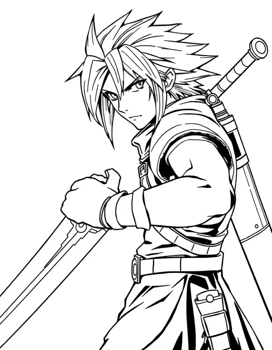 Cloud Strife from Final Fantasy VII with Buster Sword