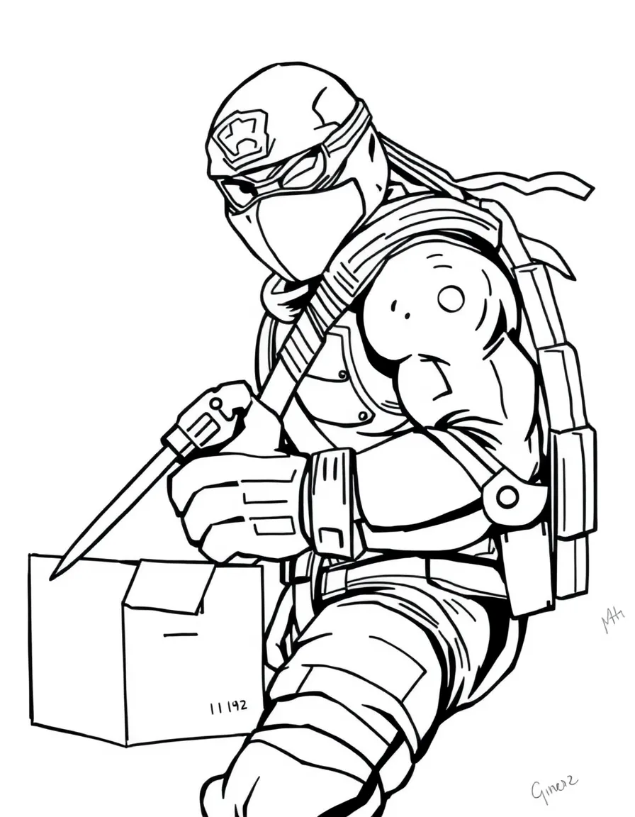 Solid Snake in stealth mode with cardboard box nearby
