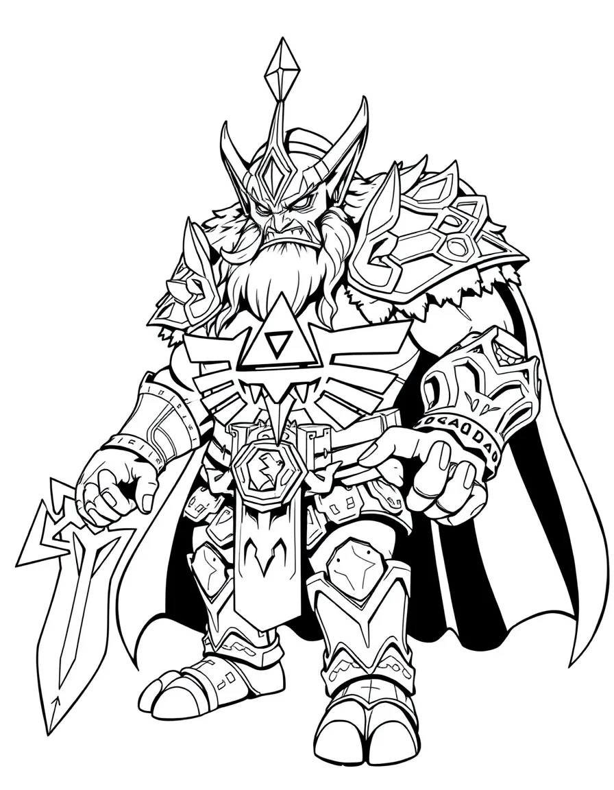 Ganondorf transforming into Ganon with Triforce of Power