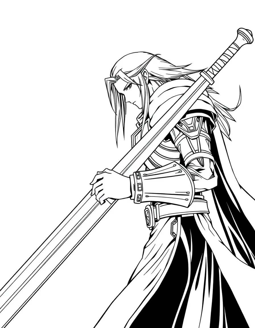 Sephiroth from Final Fantasy VII with his long sword