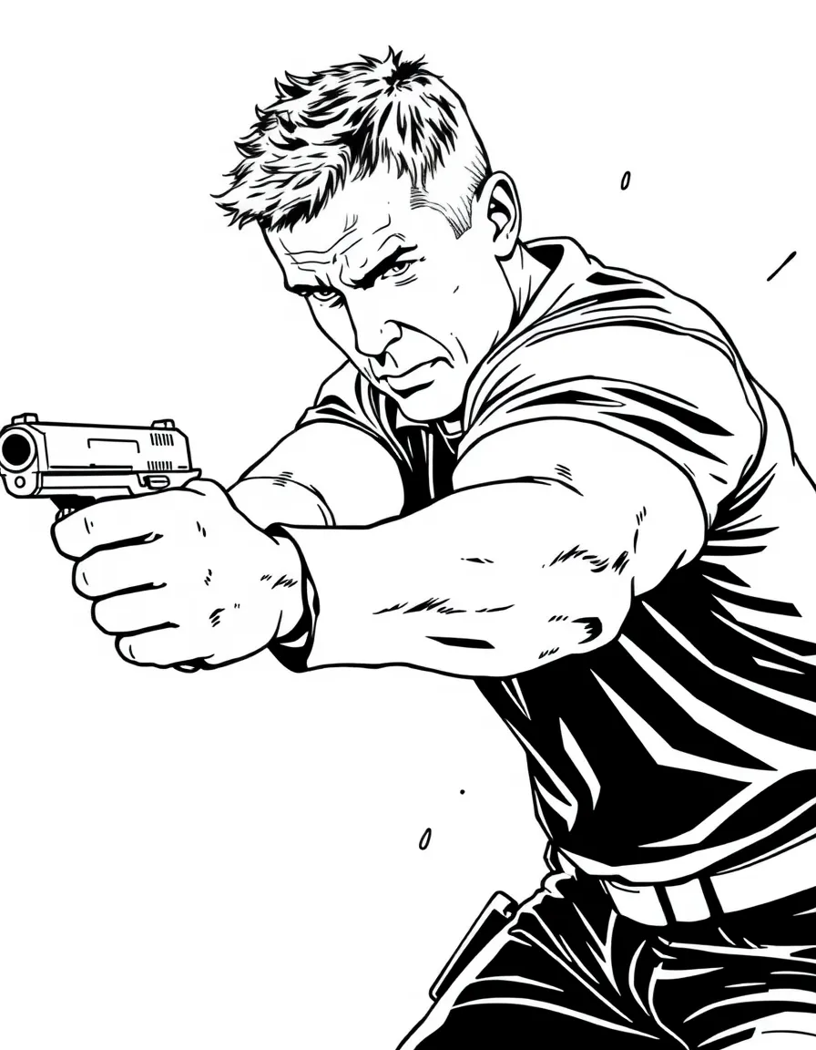 Jason Bourne in hand-to-hand combat with improvised weapon