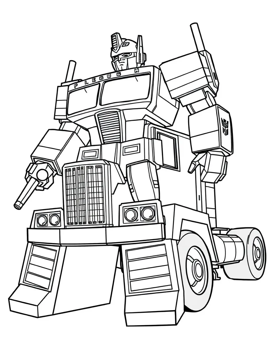 Optimus Prime transforming from truck to robot