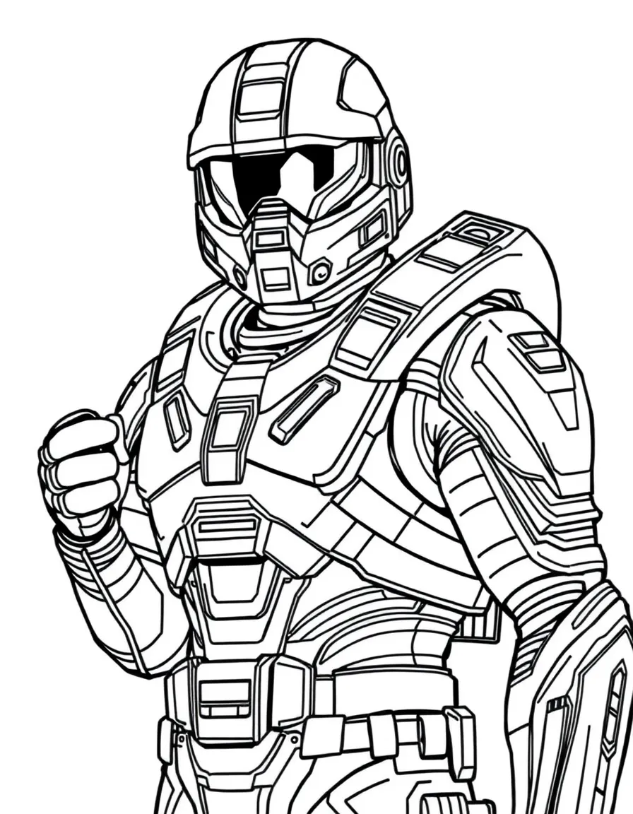 Commander Shepard from Mass Effect with N7 armor and omni-tool