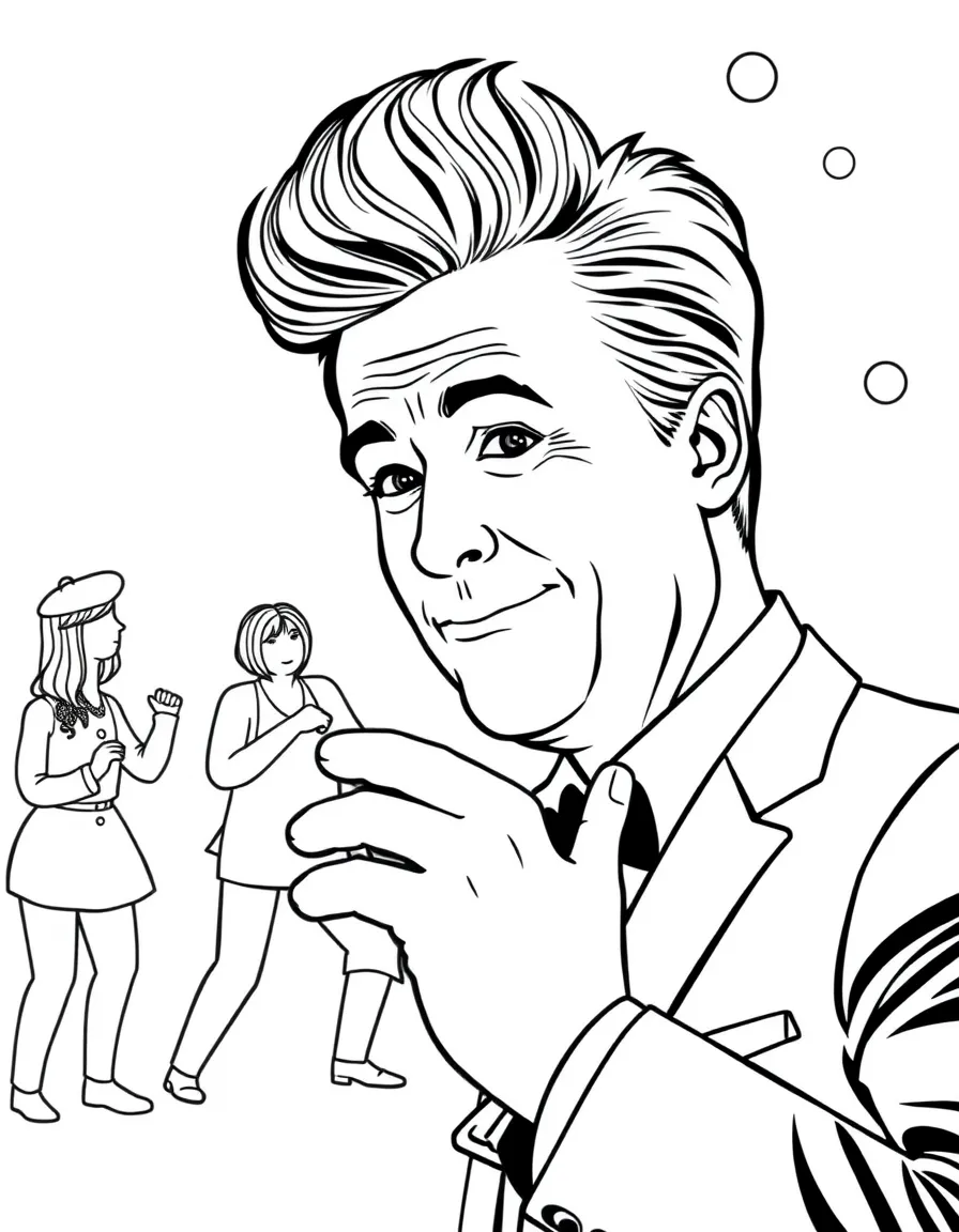 Conan O'Brien with his signature hair doing the string dance