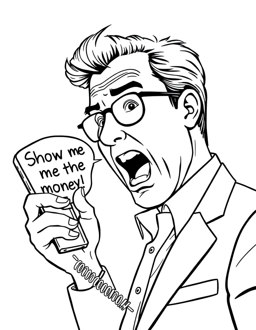 Jerry Maguire shouting "Show me the money!" on phone