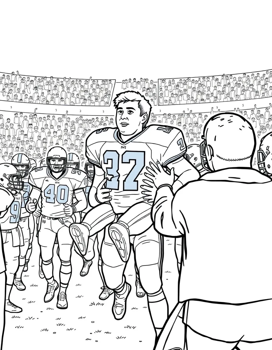 Rudy being carried off the Notre Dame field by teammates