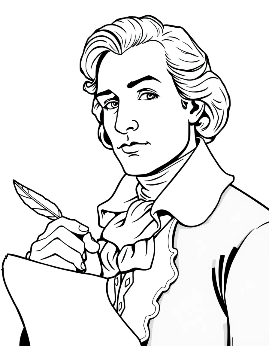 Alexander Hamilton from Hamilton with his quill and parchment