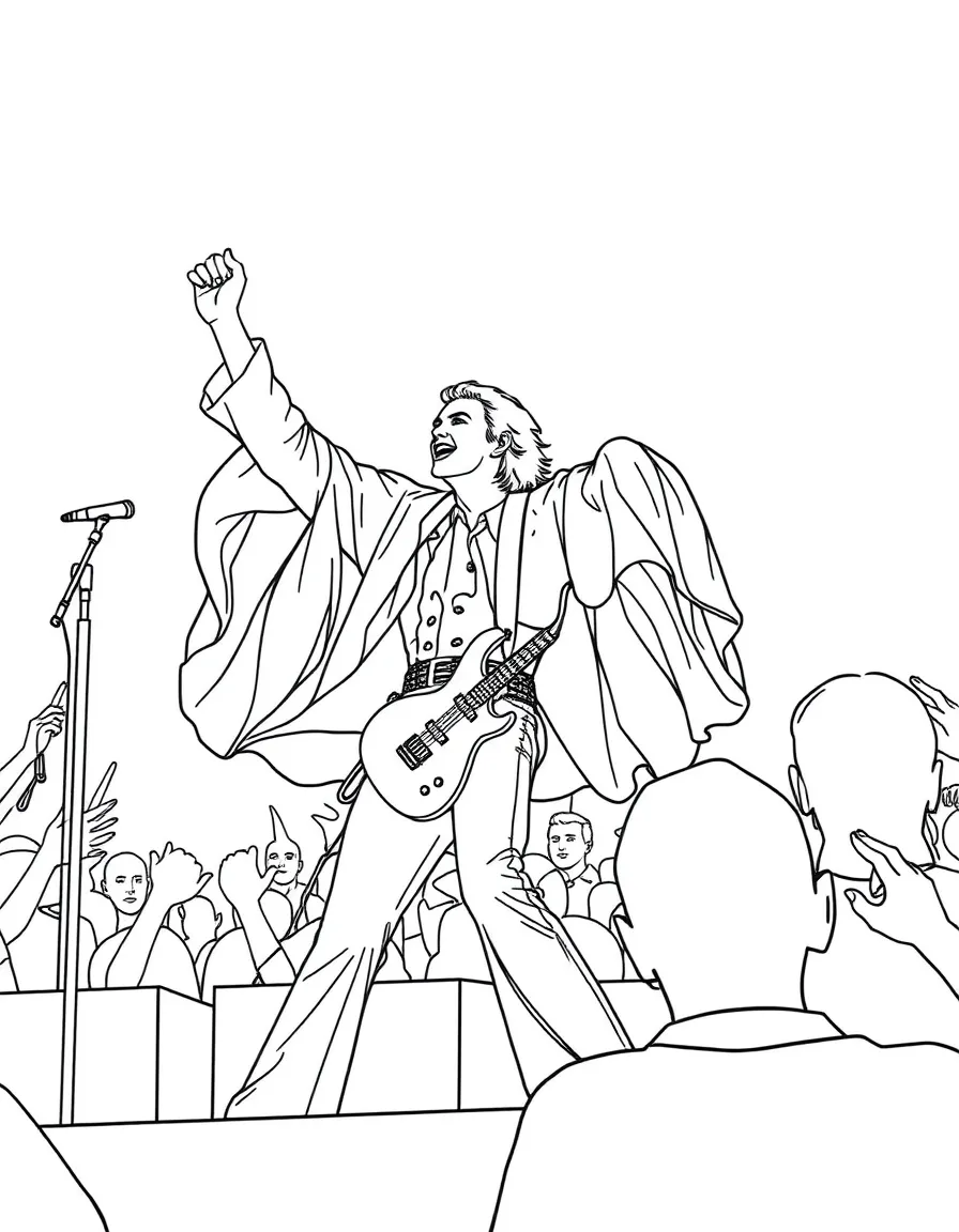 Queen from Bohemian Rhapsody performing at Live Aid