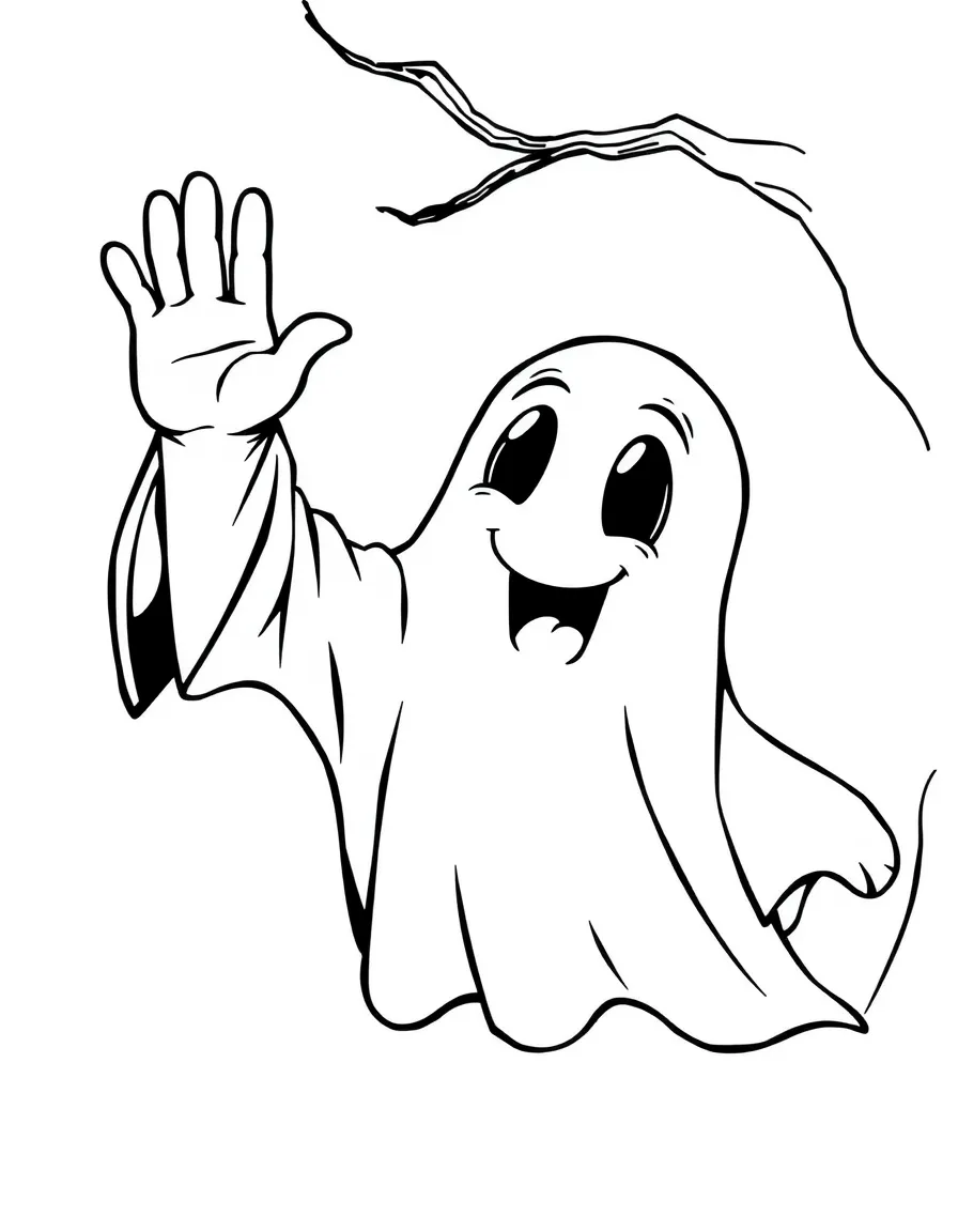 High Five Ghost giving a high five with his ghostly arm