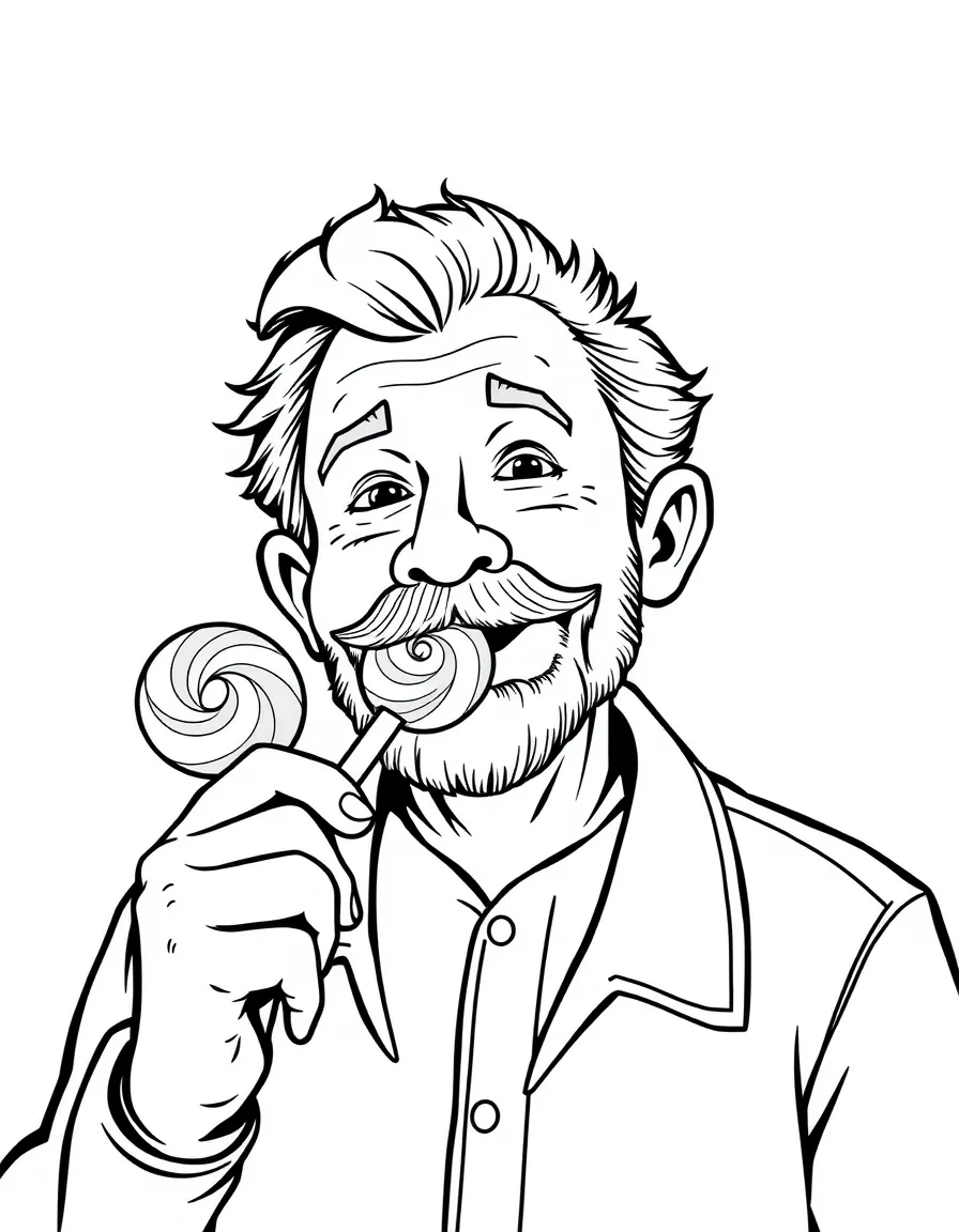 Pops with his lollipop enjoying simple pleasures
