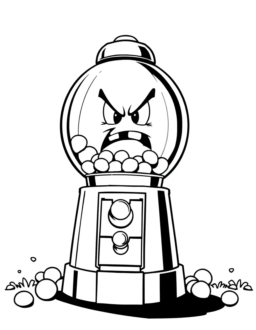 Benson the gumball machine turning red with anger