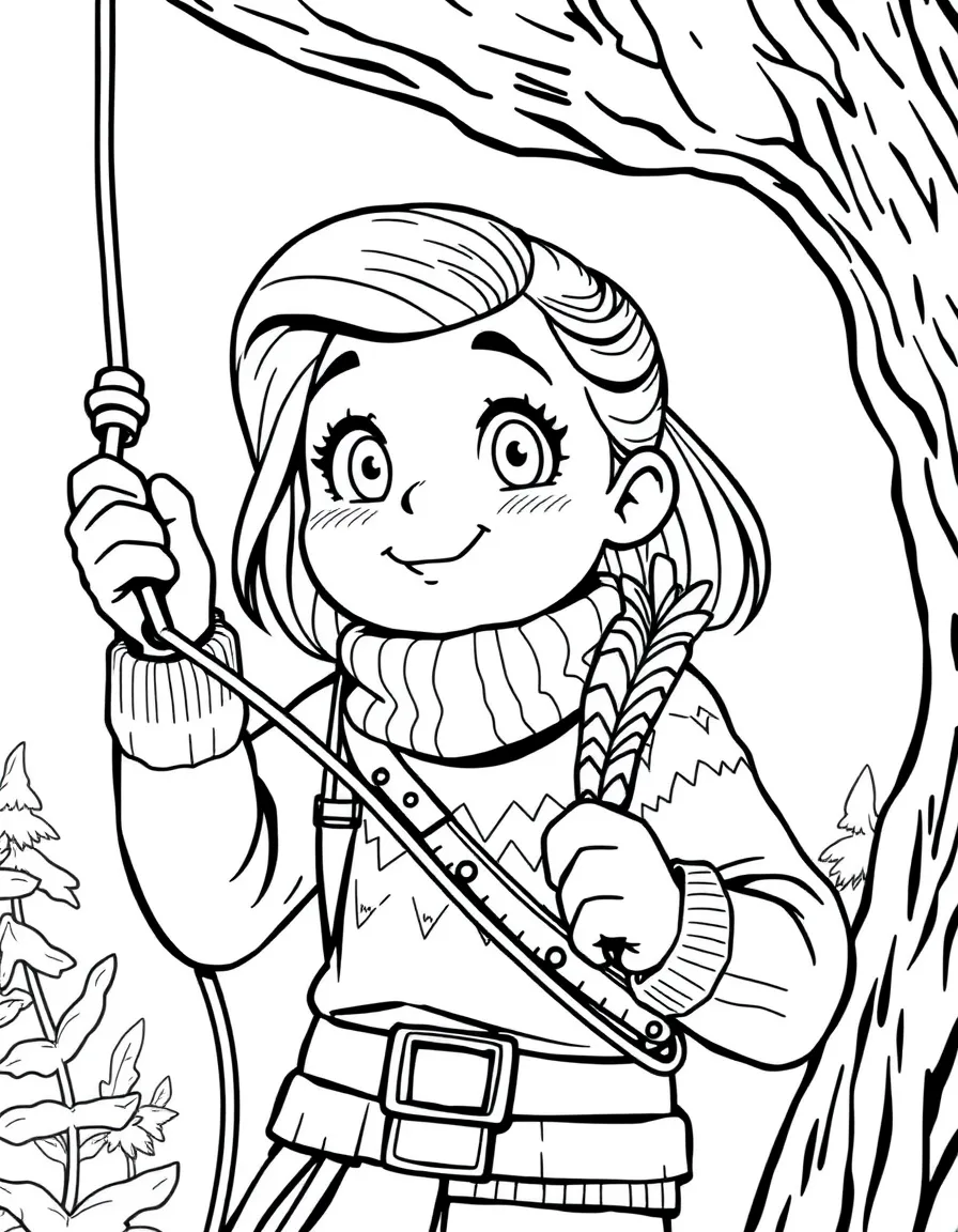 Mabel Pines with her grappling hook and sweater