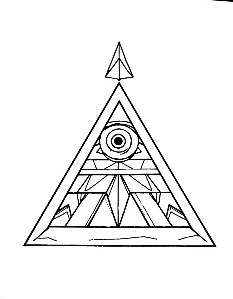 Bill Cipher in his triangle form with his eye glowing