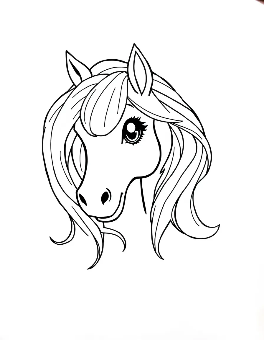 Pony Head floating with her rainbow mane