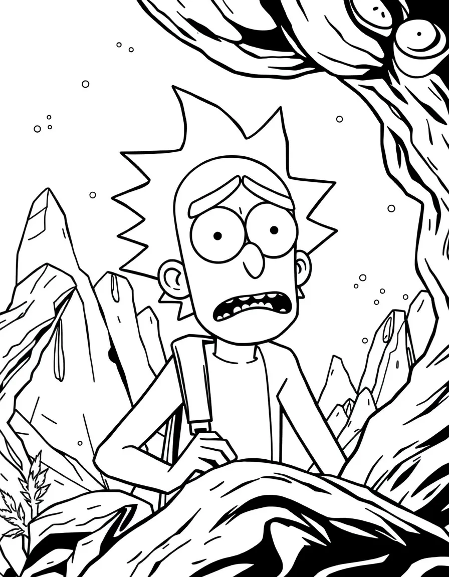 Morty Smith looking nervous during an adventure