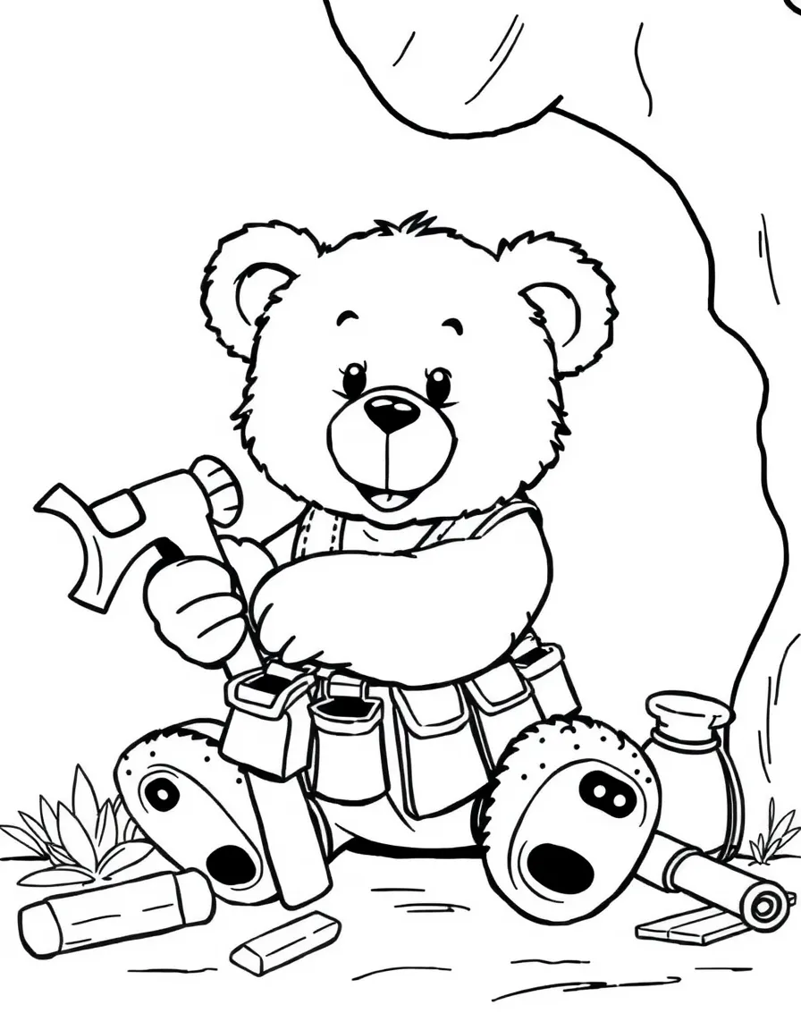 Teddy working on a repair with his tool belt