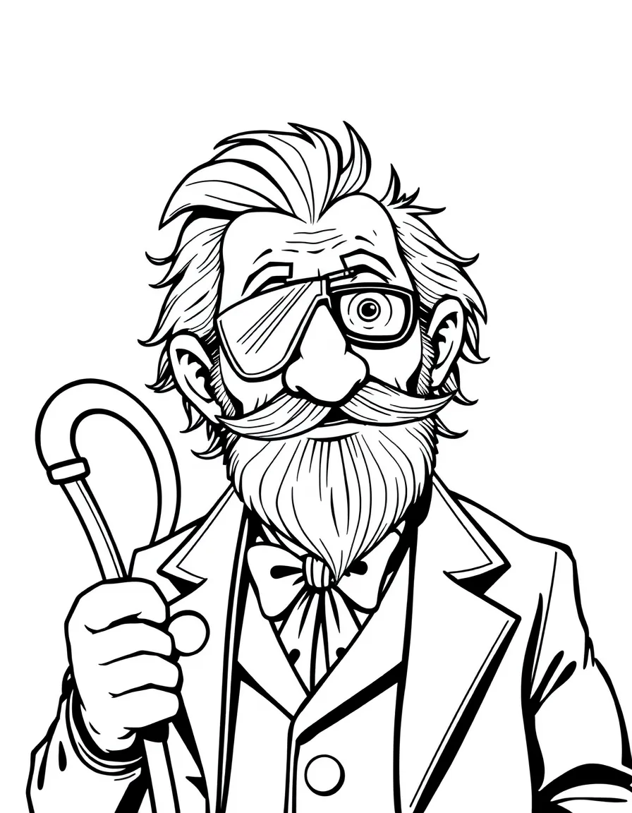 Mr. Fischoeder with his eye patch and cane