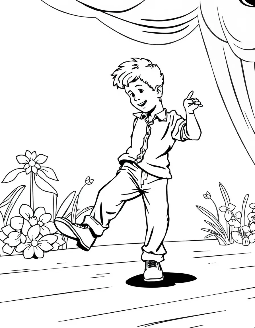 Jimmy Jr. practicing his interpretive dance