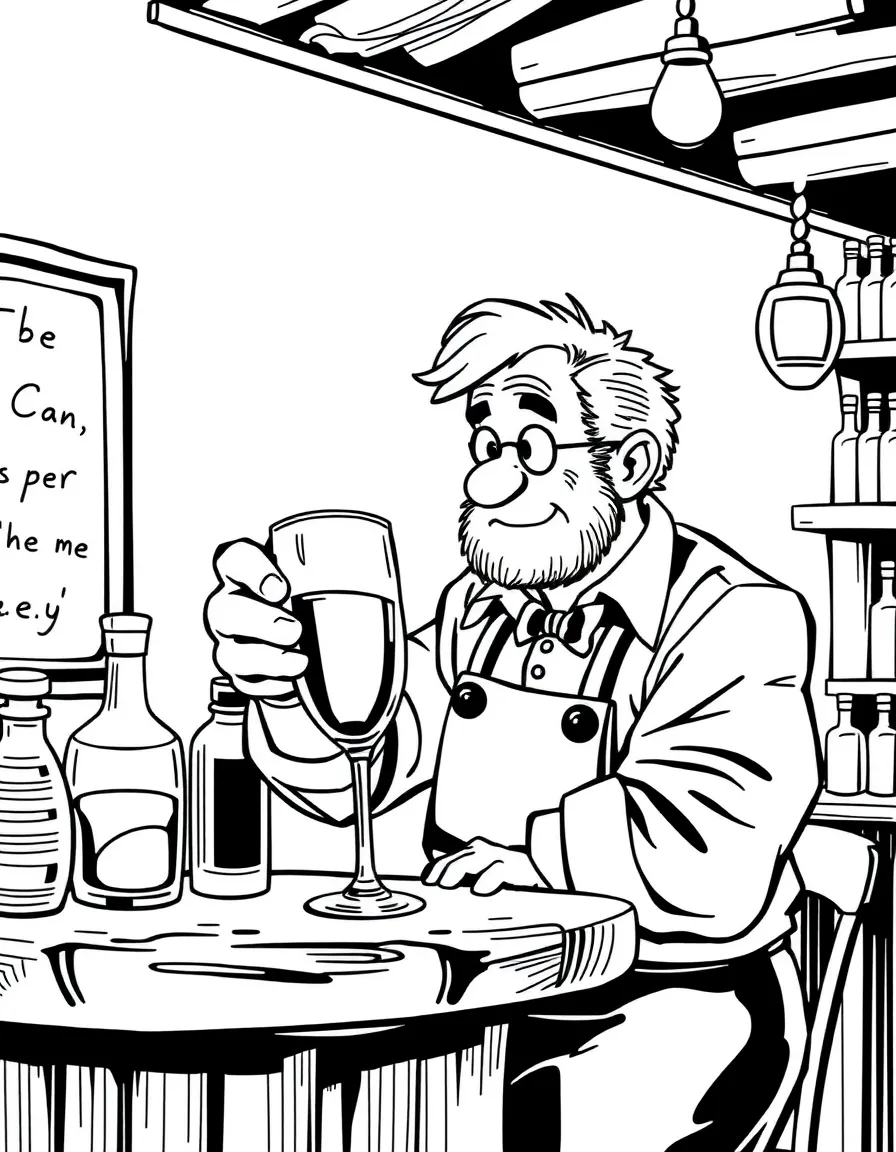 Moe Szyslak cleaning a glass at his tavern