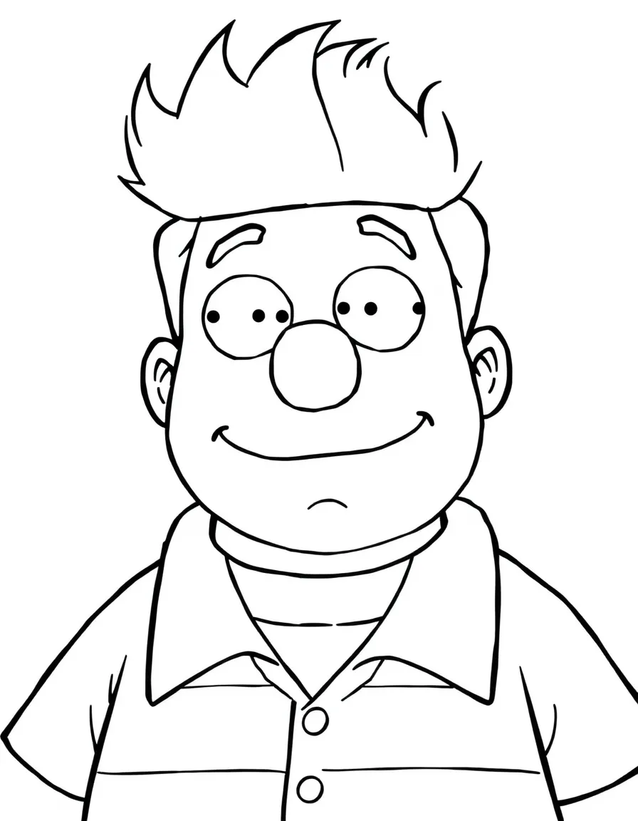 Ralph Wiggum with his nose picked and vacant smile