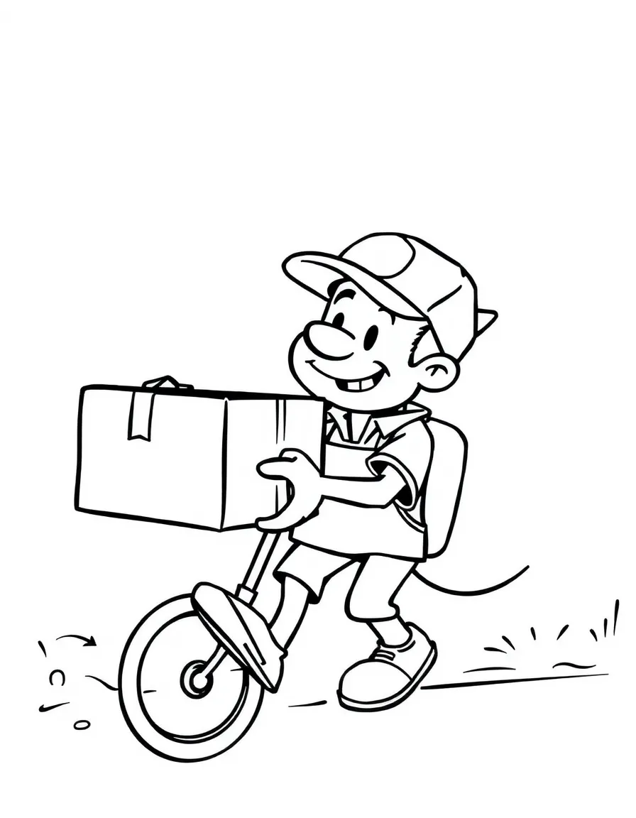 Fry delivering a package with determination