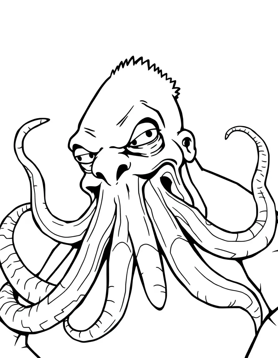 Zoidberg with his claws up and mouth tentacles extended