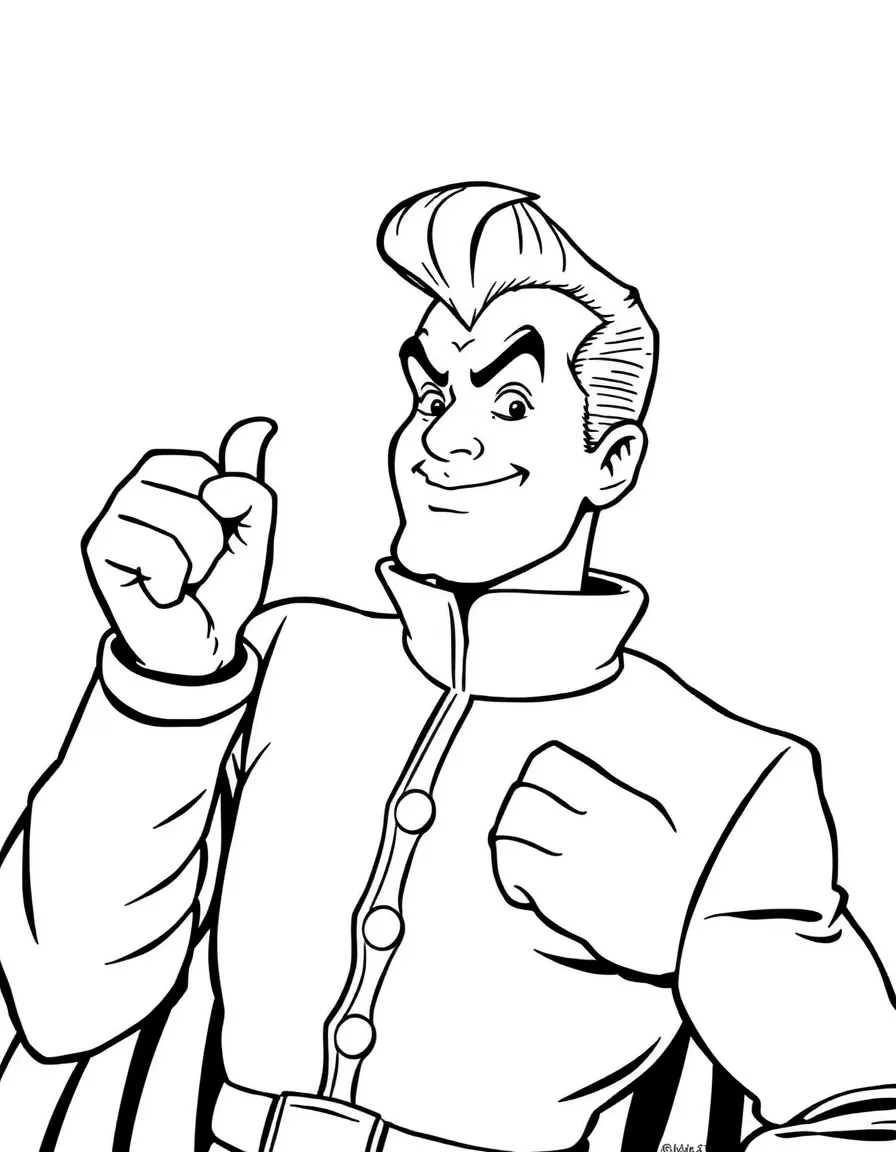 Zapp Brannigan posing heroically with his velour uniform