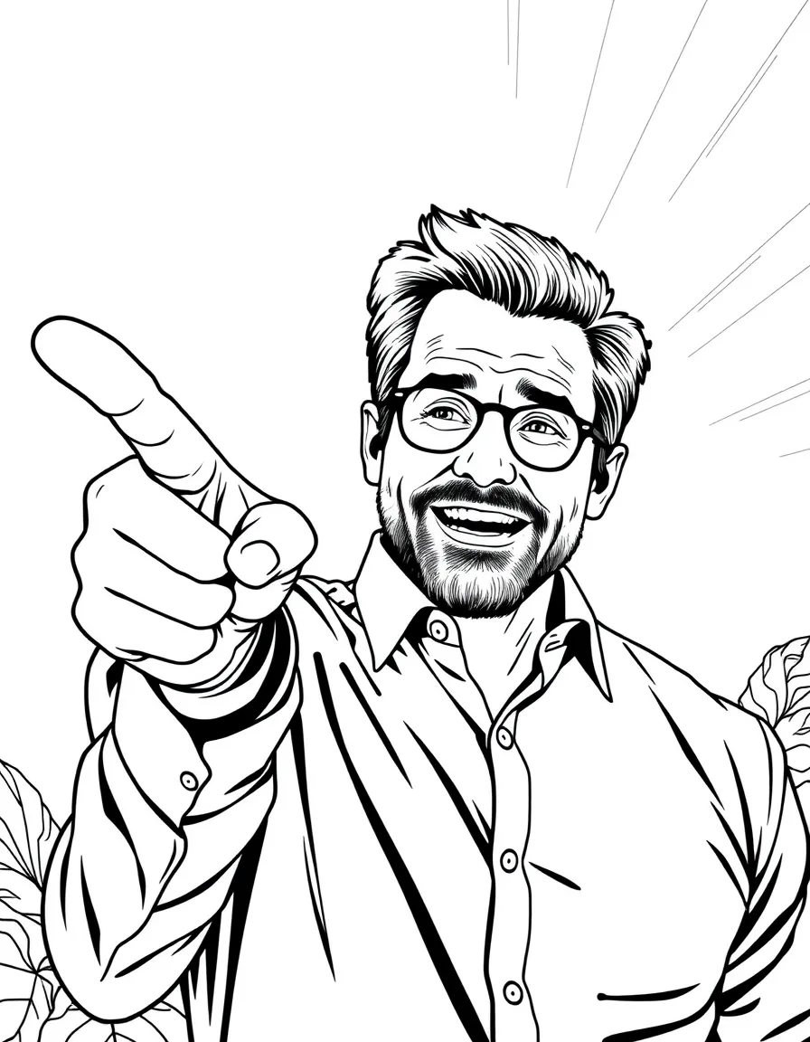 Chris Traeger pointing with intense positivity