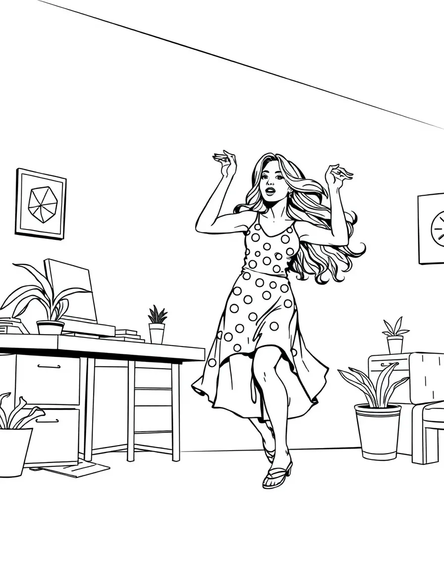 Gina Linetti dancing while ignoring work