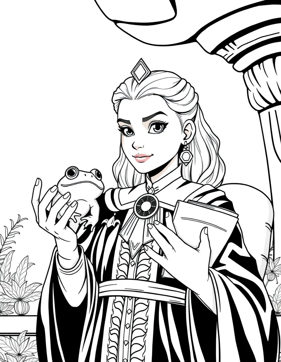 Judge Gen with her frog collection and robe