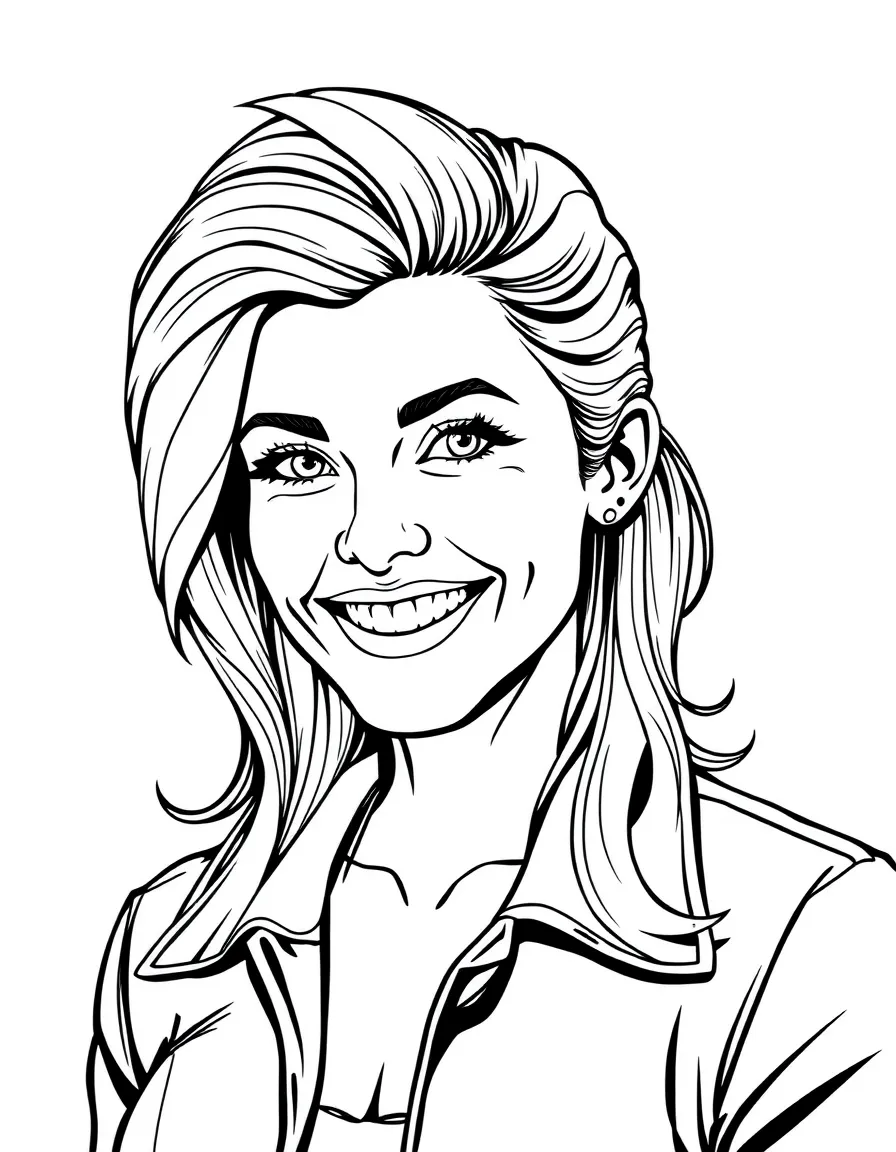 Jocelyn Schitt with her unique hairstyle and smile