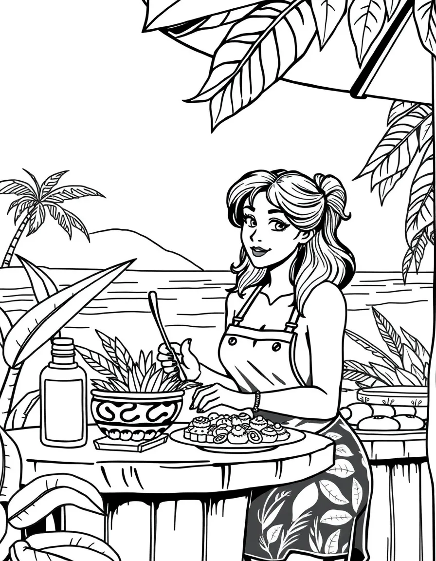 Twyla Sands serving food at the Café Tropical