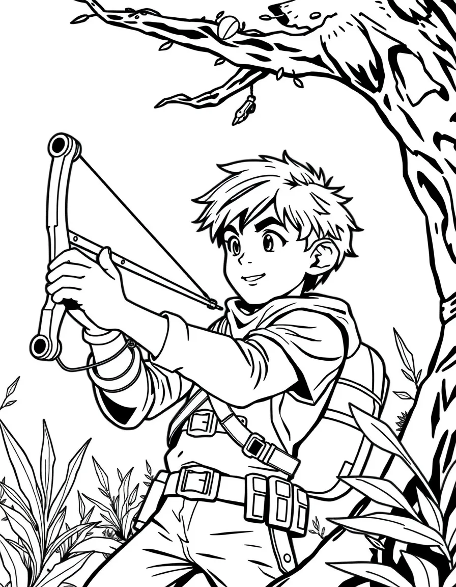 Lucas Sinclair with his slingshot ready to fire