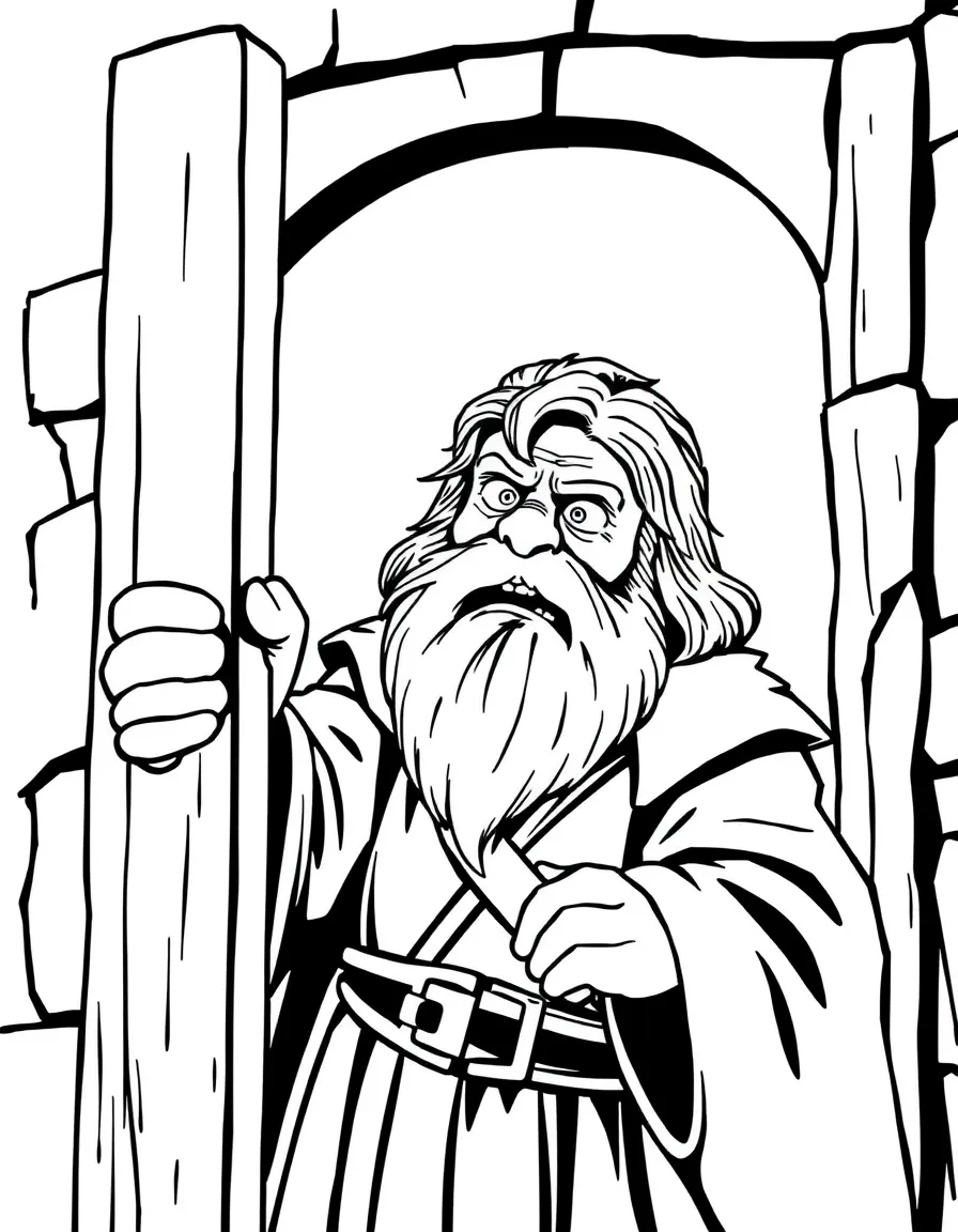 Hodor holding the door with desperate expression