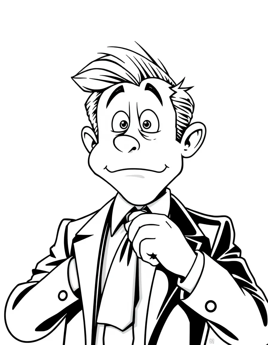 Tom Wambsgans nervously adjusting his tie