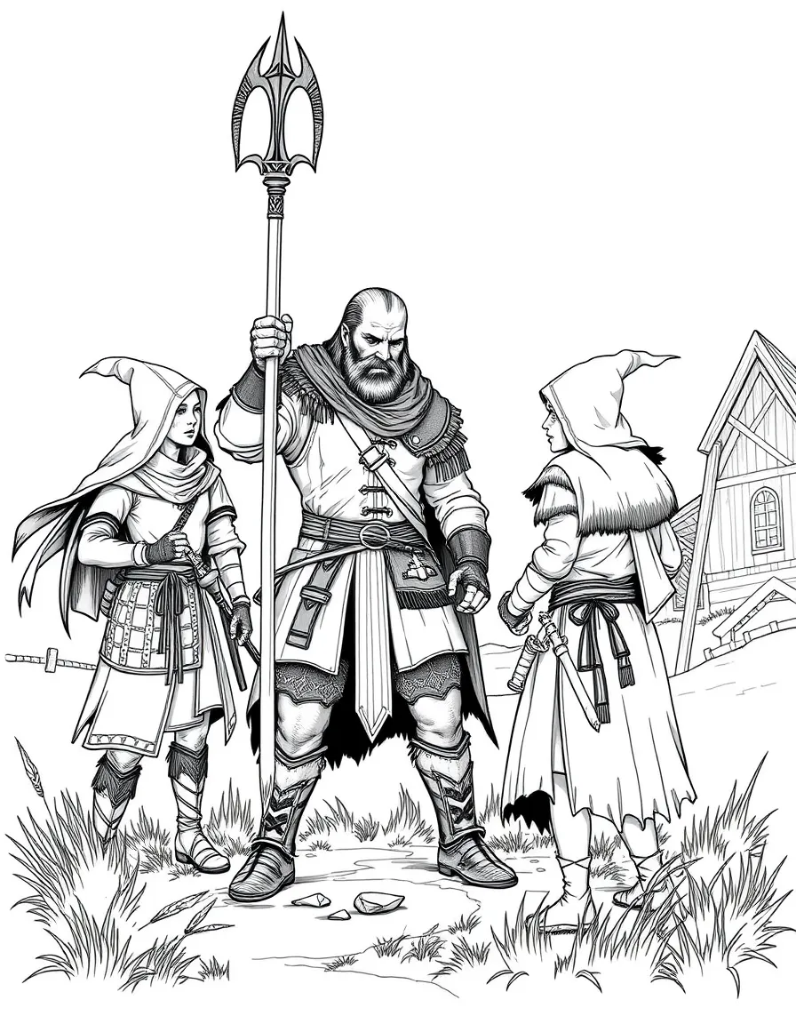 Vesemir training young witchers at Kaer Morhen