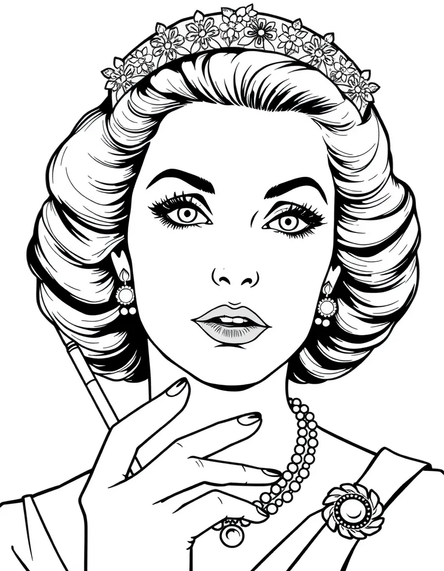 Princess Margaret with cigarette holder and rebellious look