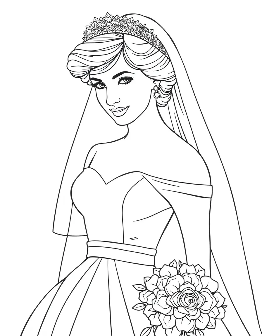 Princess Diana in her iconic wedding dress