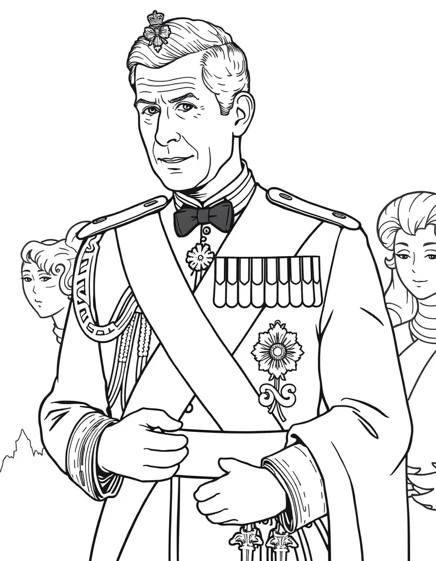 Prince Charles in his investiture as Prince of Wales