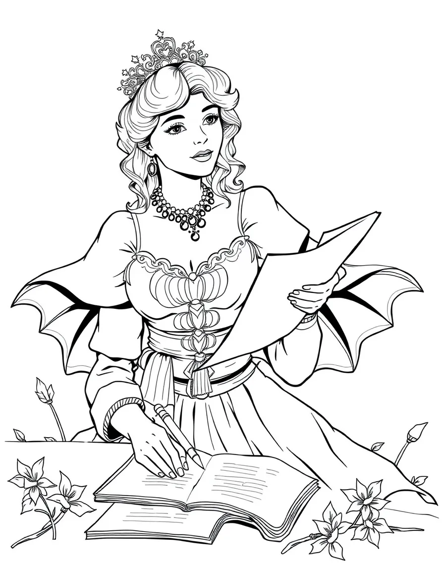 Lady Whistledown (revealed as Penelope) writing her scandal sheet