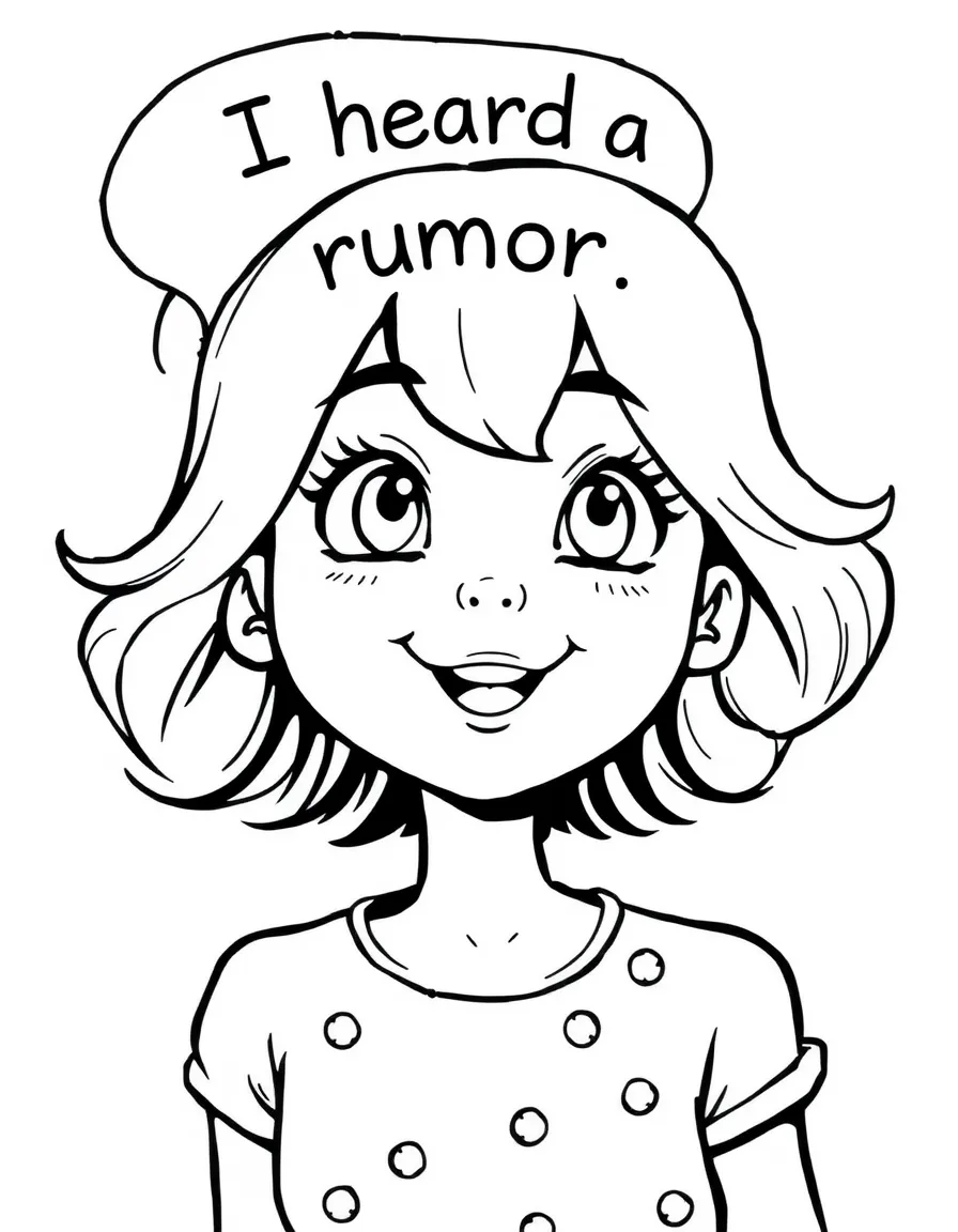 Allison with "I heard a rumor" speech bubble