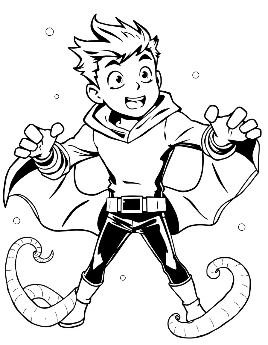 Ben with his tentacle powers emerging
