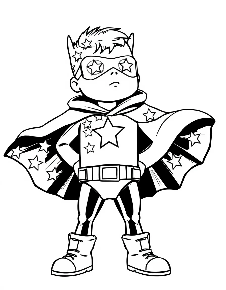 Homelander with his American flag cape and laser eyes