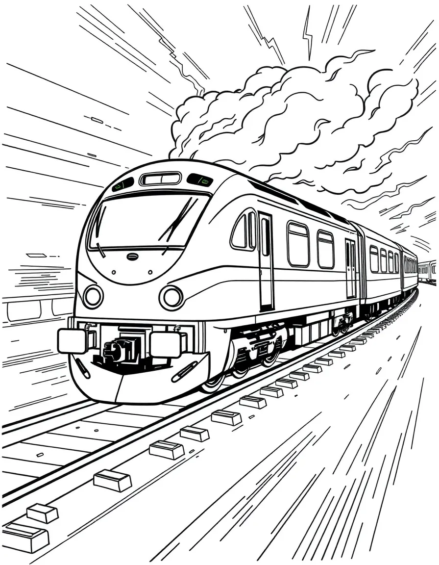 A-Train in super-speed motion with lightning effects