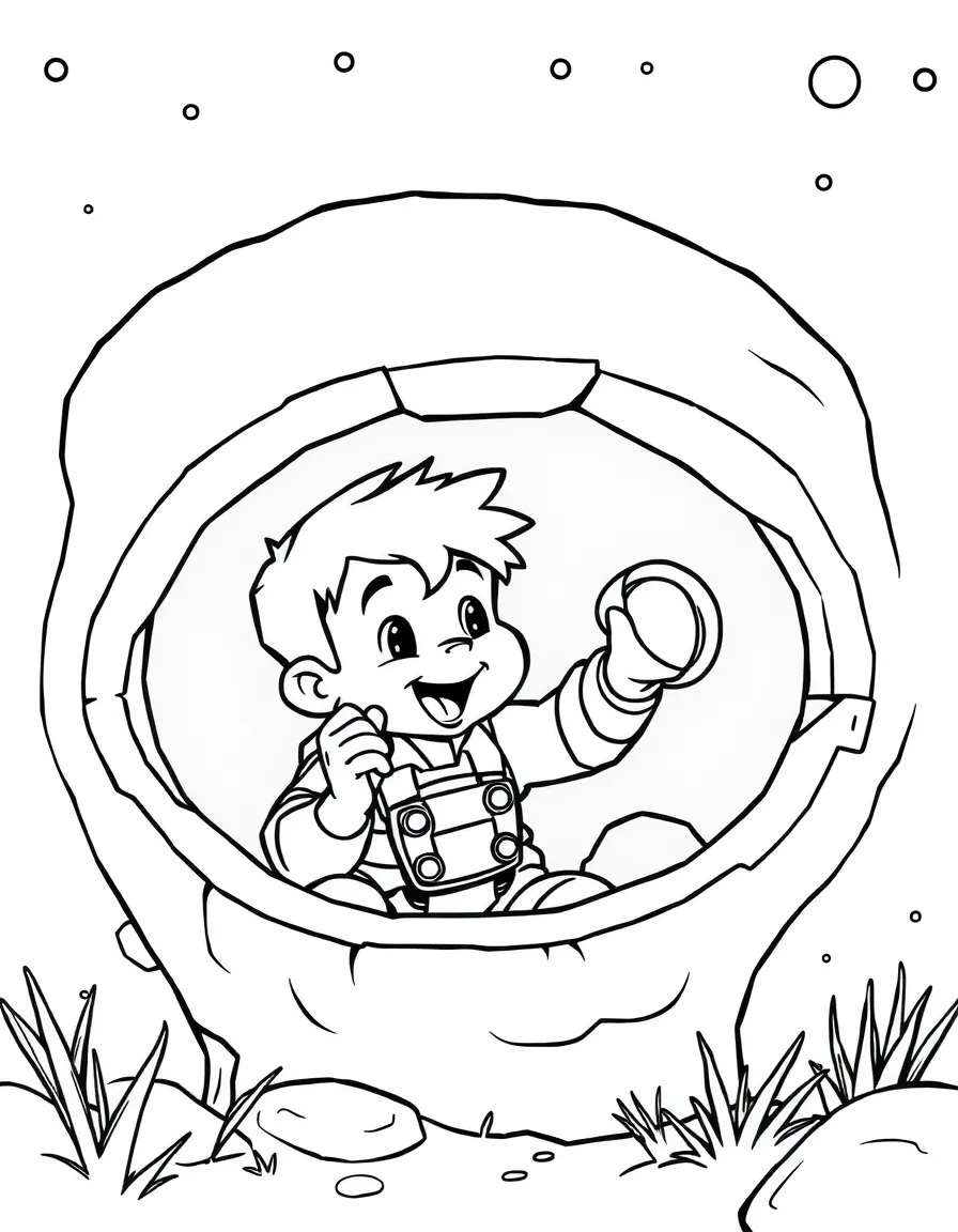 Desmond in the hatch pushing the button